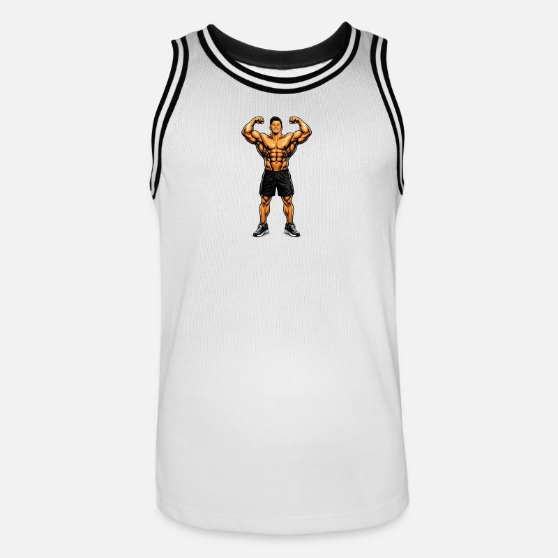 construit différemment - Maillot de basket Homme - blanc/noir