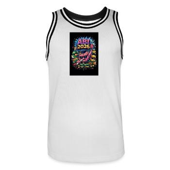 Abi 2026 Comic - Maillot de basket Homme - blanc/noir - Devant - AI Model Male 185 dark (185cm)