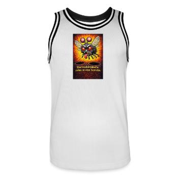 Für eine graue Fliege ist das Loch immer eine Staubquelle - Männer Basketball-Trikot - Weiß/Schwarz - Vorne - AI Model Male 185 dark (185cm)