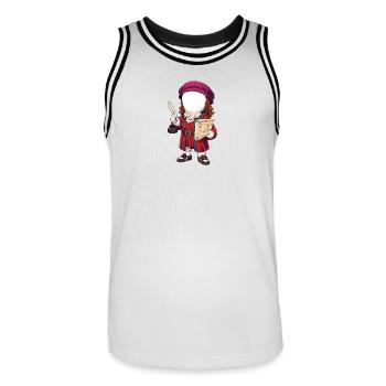 Gigi davinci - Männer Basketball-Trikot - Weiß/Schwarz - Vorne - AI Model Male 185 dark (185cm)