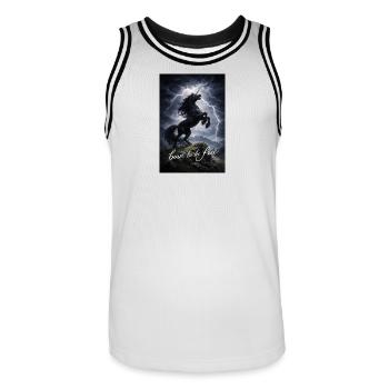 Unicorn in the Storm Freedom Spirit - Men's Basketball Jersey - white/black - Front - AI Model Male 185 dark (185cm)