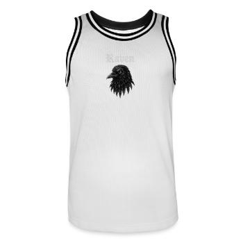Raven Gothic Head Illustration Gift Idea Style - Men's Basketball Jersey - white/black - Front - AI Model Male 185 dark (185cm)