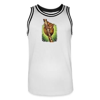 Affe am Ast geklammert - Männer Basketball-Trikot - Weiß/Schwarz - Vorne - AI Model Male 185 dark (185cm)