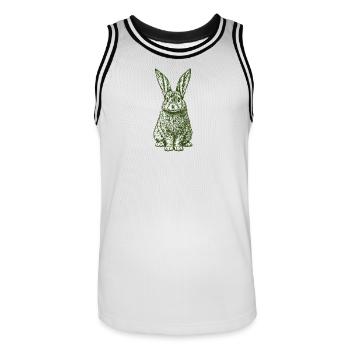 Green Bunny Easter Bunny Vintage - Men's Basketball Jersey - white/black - Front - AI Model Male 185 dark (185cm)