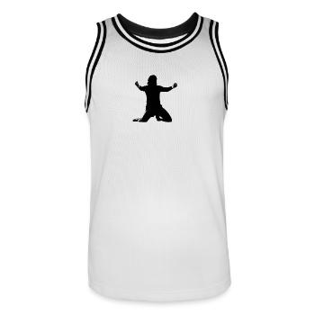 Shadow silhouette Toni cheering - Men's Basketball Jersey - white/black - Front - AI Model Male 185 dark (185cm)