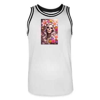 Lilith Mortis - Maillot de basket Homme - blanc/noir - Devant - AI Model Male 185 dark (185cm)