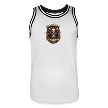 Guerrier nordique au Valhalla - Maillot de basket Homme - blanc/noir - Devant - AI Model Male 185 dark (185cm)