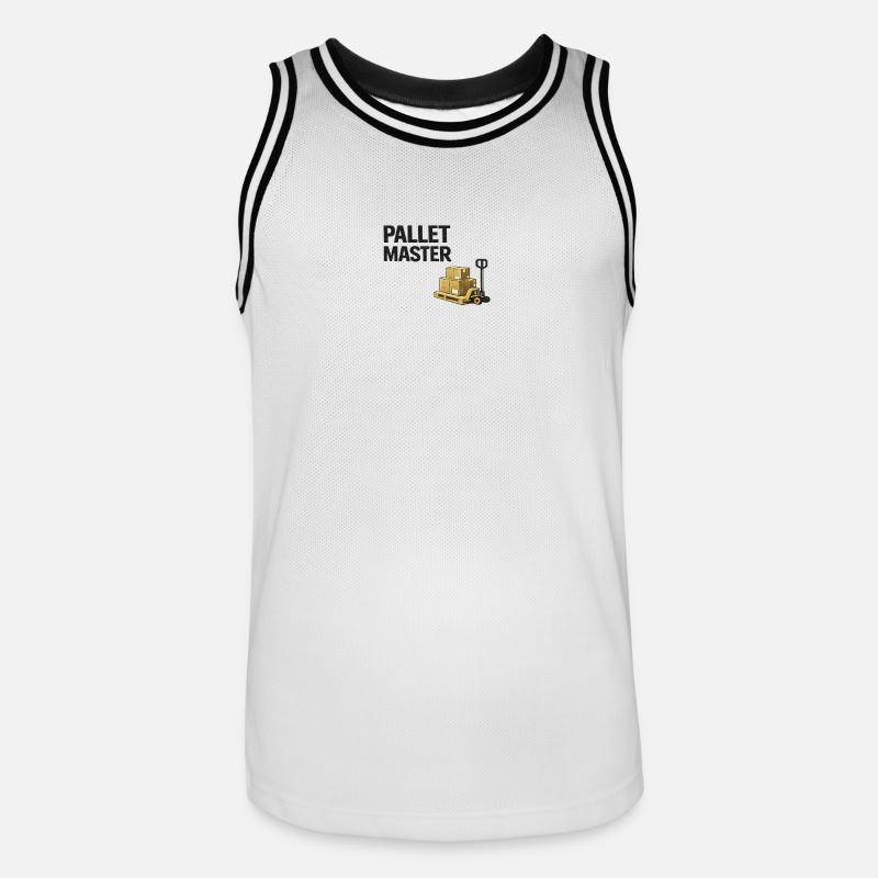 Maître palette : Élévateur d’entrepôt - Maillot de basket Homme - blanc/noir