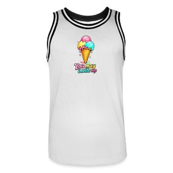 Eiskalt erwischt - Männer Basketball-Trikot - Weiß/Schwarz - Vorne - AI Model Male 185 dark (185cm)