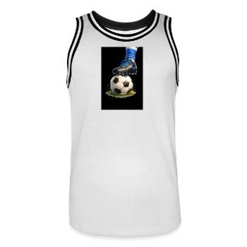 WK 2026 - Men's Basketball Jersey - white/black - Front - AI Model Male 185 dark (185cm)