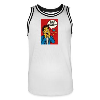 Pop Art Panik Panel - Männer Basketball-Trikot - Weiß/Schwarz - Vorne - AI Model Male 185 dark (185cm)
