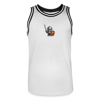 Little Knight with Sword . AI generated - Men's Basketball Jersey - white/black - Front - AI Model Male 185 dark (185cm)