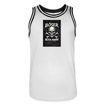 Böser Alter Mann Skull - Männer Basketball-Trikot - Weiß/Schwarz - Vorne - AI Model Male 185 dark (185cm)