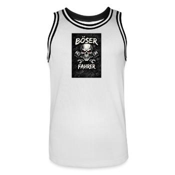 Böser Fahrer Skull - Männer Basketball-Trikot - Weiß/Schwarz - Vorne - AI Model Male 185 dark (185cm)