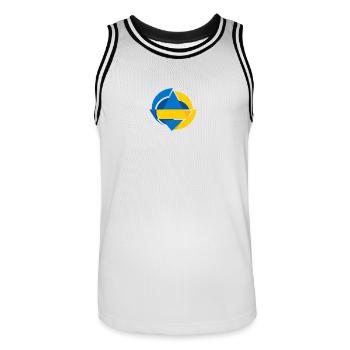 Conception du drapeau ukrainien Carte du tournesol du blé - Maillot de basket Homme - blanc/noir - Devant - AI Model Male 185 dark (185cm)