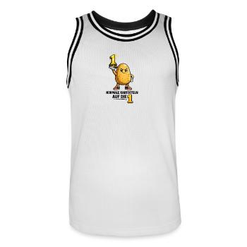 Normale Kartoffeln auf die 1 Fußball - Männer Basketball-Trikot - Weiß/Schwarz - Vorne - AI Model Male 185 dark (185cm)