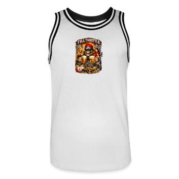 Fête moto du Crâne à Plein Gaz - Maillot de basket Homme - blanc/noir - Devant - AI Model Male 185 dark (185cm)