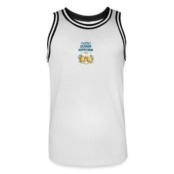 Kaltes Schaumsüppchen - Männer Basketball-Trikot - Weiß/Schwarz - Vorne - AI Model Male 185 dark (185cm)