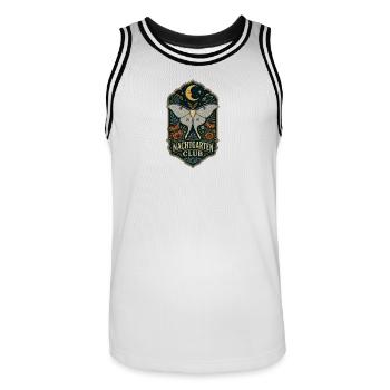 Nachtgarten Club - Männer Basketball-Trikot - Weiß/Schwarz - Vorne - AI Model Male 185 dark (185cm)