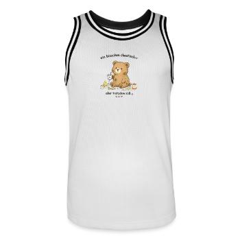 Chaotisch süßer Teddybär - Männer Basketball-Trikot - Weiß/Schwarz - Vorne - AI Model Male 185 dark (185cm)