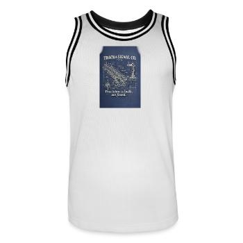 Précision des plans technologiques ferroviaires - Maillot de basket Homme - blanc/noir - Devant - AI Model Male 185 dark (185cm)