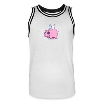 Piggys Nues volants - Maillot de basket Homme - blanc/noir - Devant - AI Model Male 185 dark (185cm)