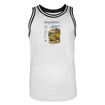 Dolomiten Alpenglück - Männer Basketball-Trikot - Weiß/Schwarz - Vorne - AI Model Male 185 dark (185cm)