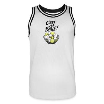 ES IST EIN BALL! - Männer Basketball-Trikot - Weiß/Schwarz - Vorne - AI Model Male 185 dark (185cm)