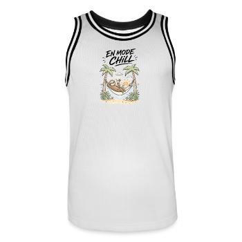 EN MODE CHILL - Maillot de basket Homme - blanc/noir - Devant - AI Model Male 185 dark (185cm)