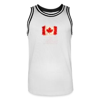 Aquarell-Ahornblattflagge - Männer Basketball-Trikot - Weiß/Schwarz - Vorne - AI Model Male 185 dark (185cm)