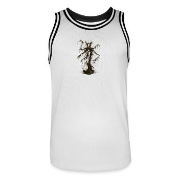 Schattenweber  - Männer Basketball-Trikot - Weiß/Schwarz - Vorne - AI Model Male 185 dark (185cm)