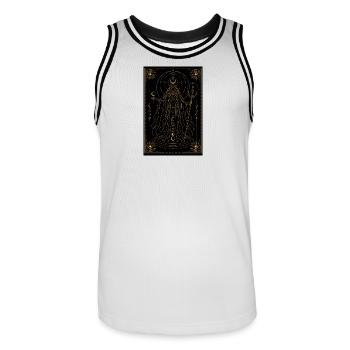 Mondhexe  - Männer Basketball-Trikot - Weiß/Schwarz - Vorne - AI Model Male 185 dark (185cm)