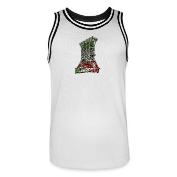 Ruhrpott Förderturm Zeche Consolidation Design - Männer Basketball-Trikot - Weiß/Schwarz - Vorne - AI Model Male 185 dark (185cm)