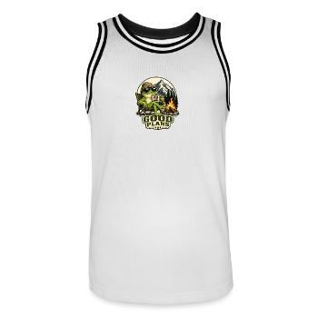 Guter Plan am Lagerfeuer Frosch - Männer Basketball-Trikot - Weiß/Schwarz - Vorne - AI Model Male 185 dark (185cm)