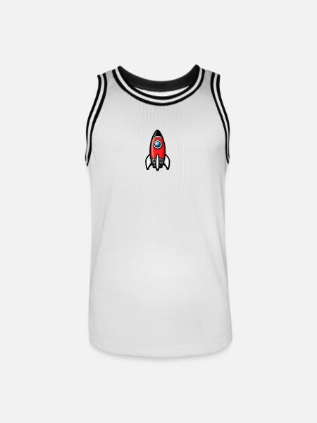 Comic Rocket Retro - Men's Basketball Jersey - white/black