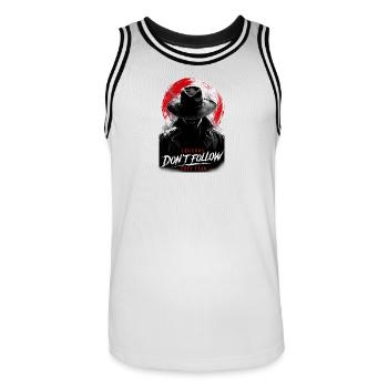 Les légendes ne mènent pas à suivre - Maillot de basket Homme - blanc/noir - Devant - AI Model Male 185 dark (185cm)