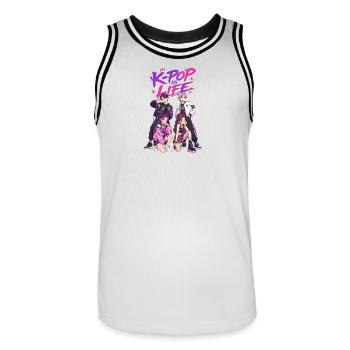 Kpop Is Life - Maillot de basket Homme - blanc/noir - Devant - AI Model Male 185 dark (185cm)