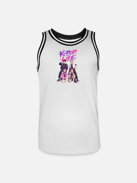 Kpop Is Life - Maillot de basket Homme - blanc/noir