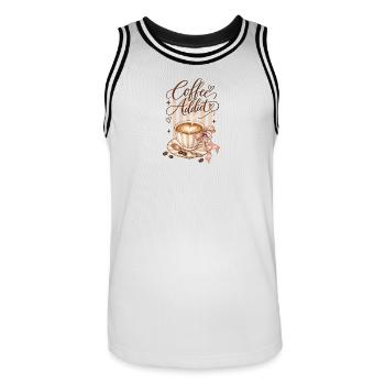 Coquette-Kaffeesüchtiger - Männer Basketball-Trikot - Weiß/Schwarz - Vorne - AI Model Male 185 dark (185cm)