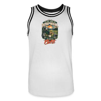 Je suis là pour jouer - Maillot de basket Homme - blanc/noir - Devant - AI Model Male 185 dark (185cm)