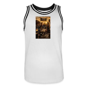 Biker Ladies - Men's Basketball Jersey - white/black - Front - AI Model Male 185 dark (185cm)