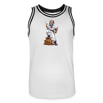 Streetwear de graffiti marin - Maillot de basket Homme - blanc/noir - Devant - AI Model Male 185 dark (185cm)