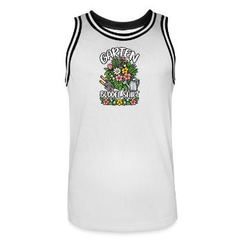 Garden manager digging - Men's Basketball Jersey - white/black - Front - AI Model Male 185 dark (185cm)