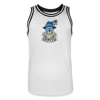 Bayern Bayrische Flagge Edelweiss Servus - Männer Basketball-Trikot - Weiß/Schwarz - Vorne - AI Model Male 185 dark (185cm)