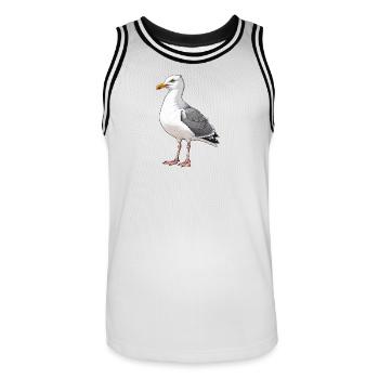 Mouette - Maillot de basket Homme - blanc/noir - Devant - AI Model Male 185 dark (185cm)