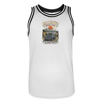 Patrimoine de la route européenne de Balbinio - Maillot de basket Homme - blanc/noir - Devant - AI Model Male 185 dark (185cm)