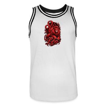 Couronne du zodiaque Lion Rouge Lion - Maillot de basket Homme - blanc/noir - Devant - AI Model Male 185 dark (185cm)
