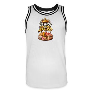 Le Roi de l'Apéro - Maillot de basket Homme - blanc/noir - Devant - AI Model Male 185 dark (185cm)