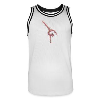 Gymnastique Gymnastique Handstand Marche au sol - Maillot de basket Homme - blanc/noir - Devant - AI Model Male 185 dark (185cm)