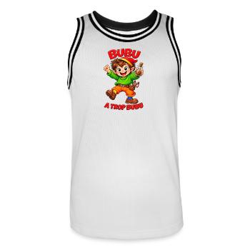 Bubu a trop bubu - Maillot de basket Homme - blanc/noir - Devant - AI Model Male 185 dark (185cm)